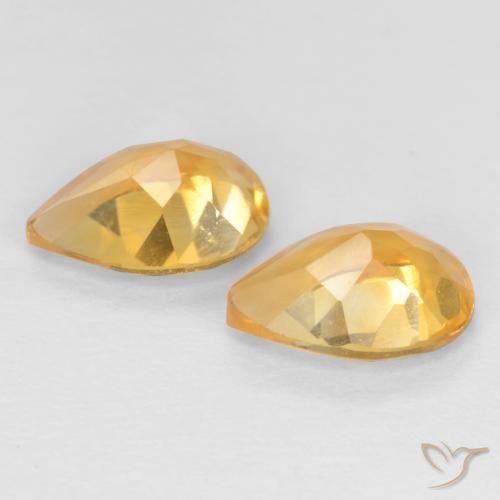 1.18 ct natürliche Tiefes Goldorange Citrin-Edelsteine, Birnenform, VVS-VS