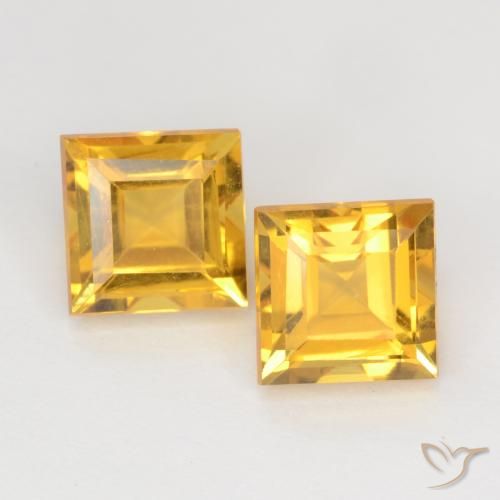 2.35ctw Natürlicher Helles Gold Citrin, Quadrat, VS