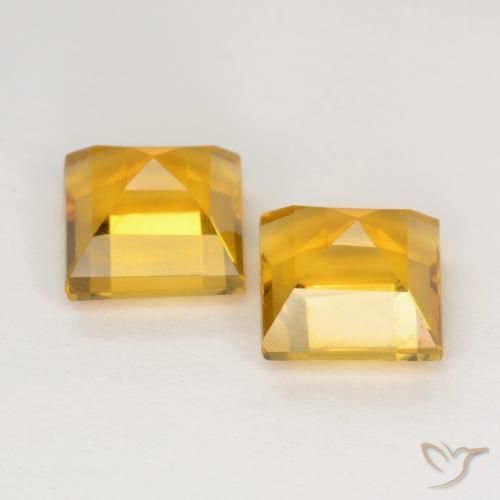 2.35 ct natürliche Helles Gold Citrin-Edelsteine, Quadrat, VS