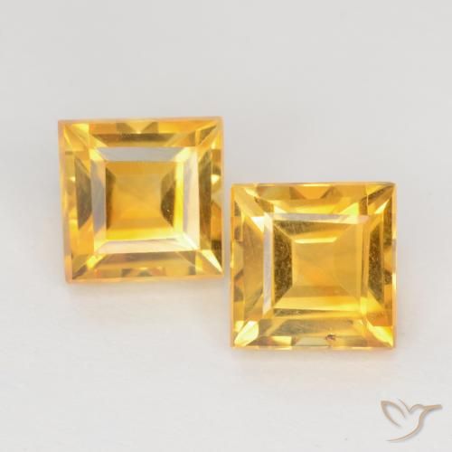 2.39ctw Natürlicher Mittelgold Citrin, Quadrat, VS