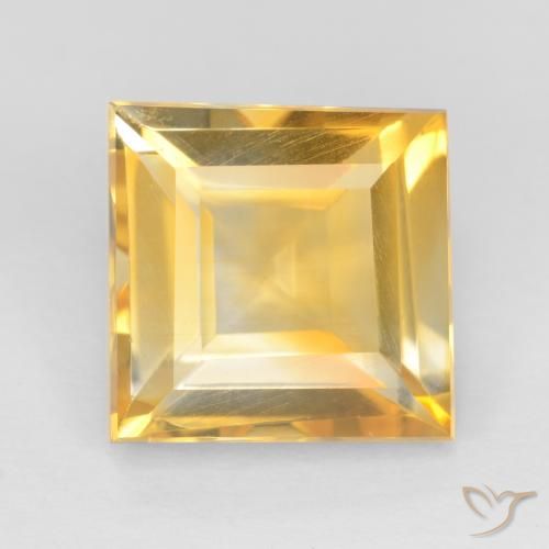 3.16ct Natürlicher Hellorange-Gold Citrin, Quadrat, VS