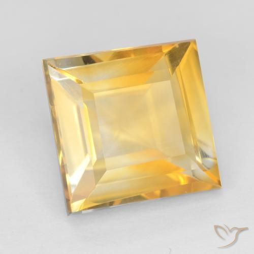 9,17 ctw natürlicher Hellorange-Gold Citrin, Quadrat, VS