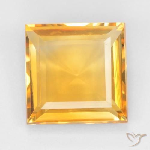 2.77ct Natürlicher Mittel-Helles Orange-Gold Citrin, Quadrat, VS