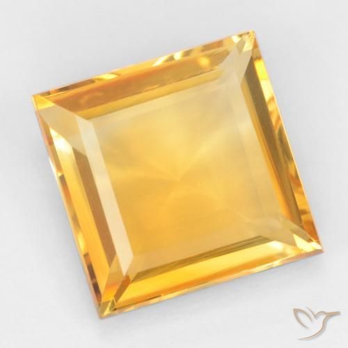 9,17 ctw natürlicher Mittel-Helles Orange-Gold Citrin, Quadrat, VS