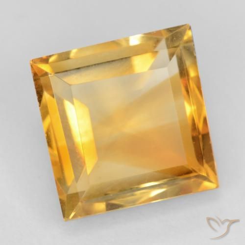 9,17 ctw natürlicher Orange-Gold Citrin, Quadrat, VVS-VS