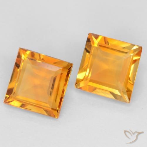 1.62 ct natürliche Mittelorange Citrin-Edelsteine, Quadrat, VS