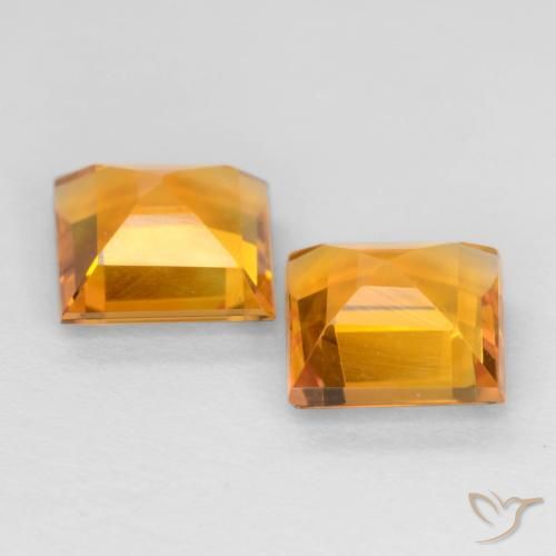1.62 ct natürliche Mittelorange Citrin-Edelsteine, Quadrat, VS