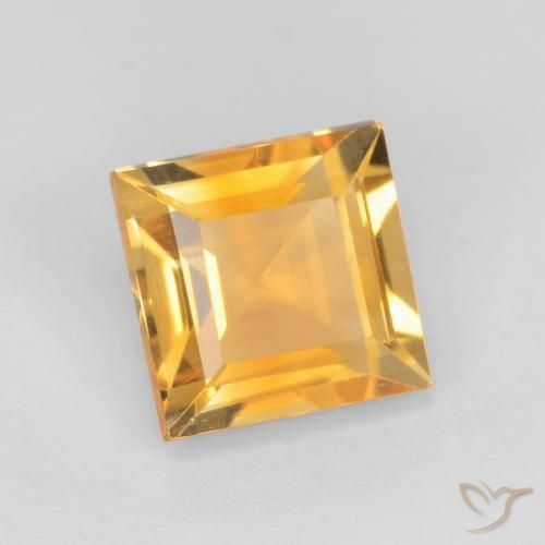9,17 ctw natürlicher Mittel-Helles Orange-Gold Citrin, Quadrat, VS