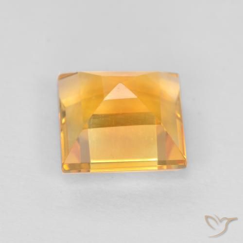 9,17 ctw natürlicher Mittel-Helles Orange-Gold Citrin, Quadrat, VS