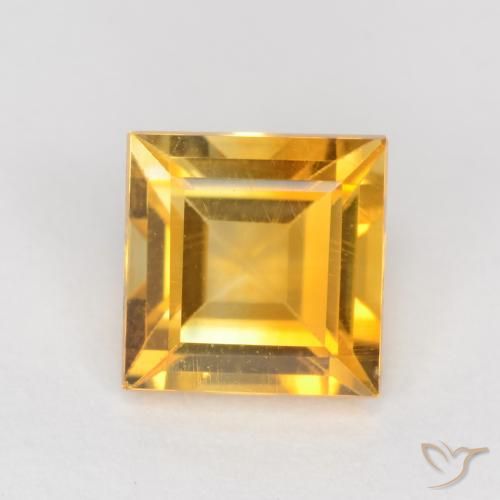 0.95ct Natürlicher Tiefes Goldorange Citrin, Quadrat, VS