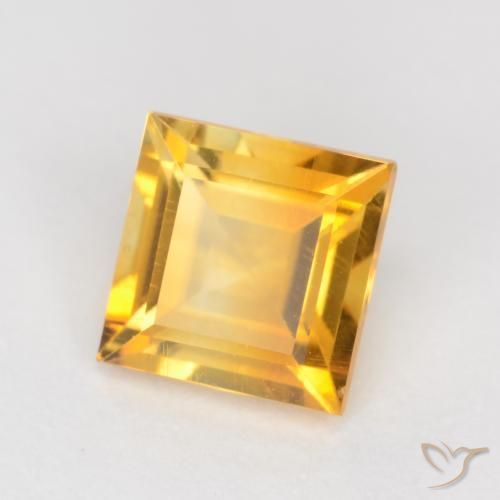 9,17 ctw natürlicher Tiefes Goldorange Citrin, Quadrat, VS