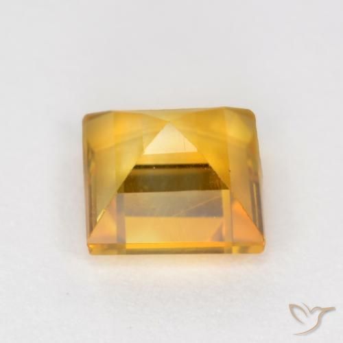 9,17 ctw natürlicher Tiefes Goldorange Citrin, Quadrat, VS
