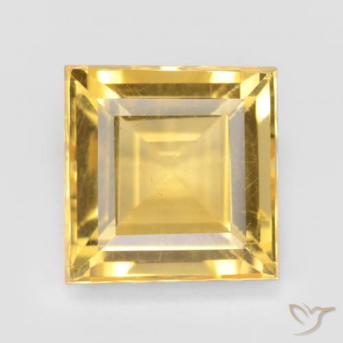 3.43ct Natürlicher Helles Gold Citrin, Quadrat, VS