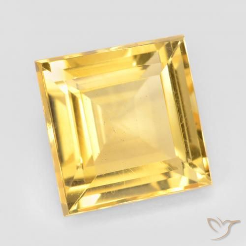 9,17 ctw natürlicher Helles Gold Citrin, Quadrat, VS