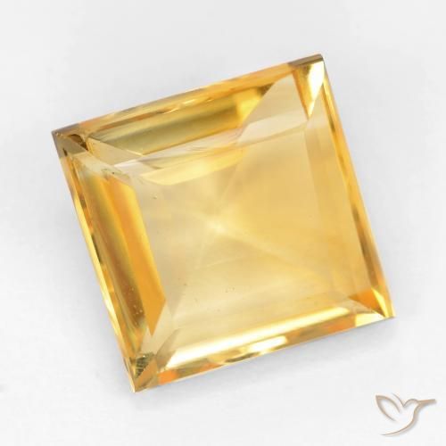 3.08ct Natürlicher Helles Gold Citrin, Quadrat, VS