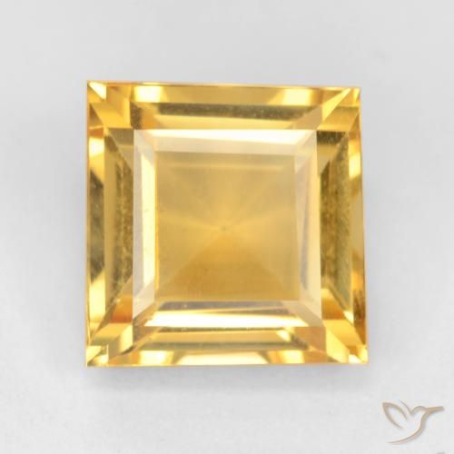 3.50ct Natürlicher Helles Gold Citrin, Quadrat, VS
