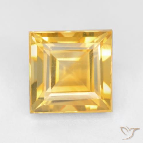 3.66ct Natürlicher Helles Gold Citrin, Quadrat, VS