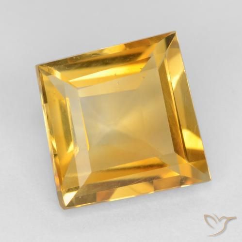 9,17 ctw natürlicher Dunkelgolden Citrin, Quadrat, VS