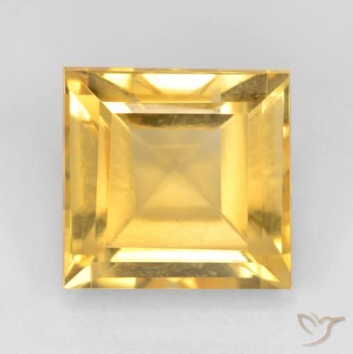 3.79ct Natürlicher Helles Gold Citrin, Quadrat, VS