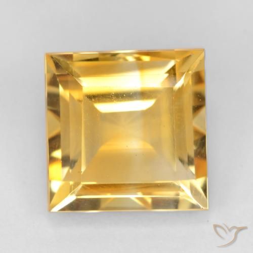 3.43ct Natürlicher Helles Gold Citrin, Quadrat, VS