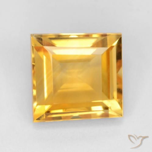 3.31ct Natürlicher gold-orange Citrin, Quadrat, VS