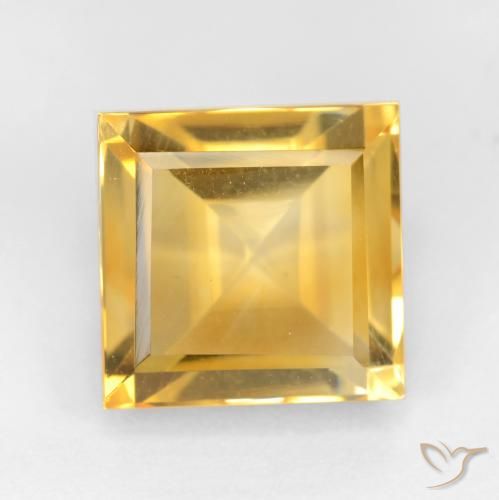 3.75ct Natürlicher gold-orange Citrin, Quadrat, VS