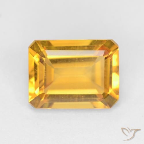 1.54ct Natürlicher Mittleres Gold Citrin, Smaragdschliff, VVS-VS