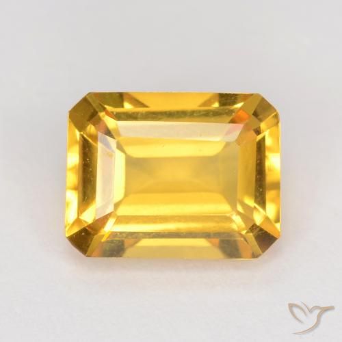 1.63ct Natürlicher Mittleres Gold Citrin, Smaragdschliff, VVS-VS