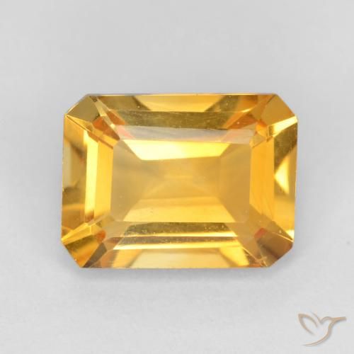 1.34ct Natürlicher gold-orange Citrin, Smaragdschliff, VVS-VS