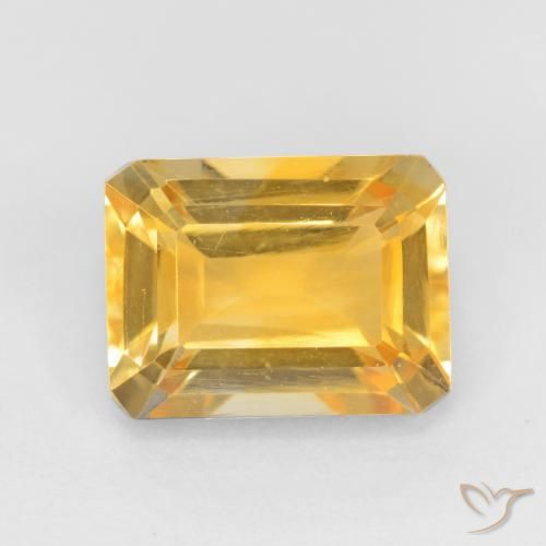 1.69ct Natürlicher Helles Gold Citrin, Smaragdschliff, VVS-VS