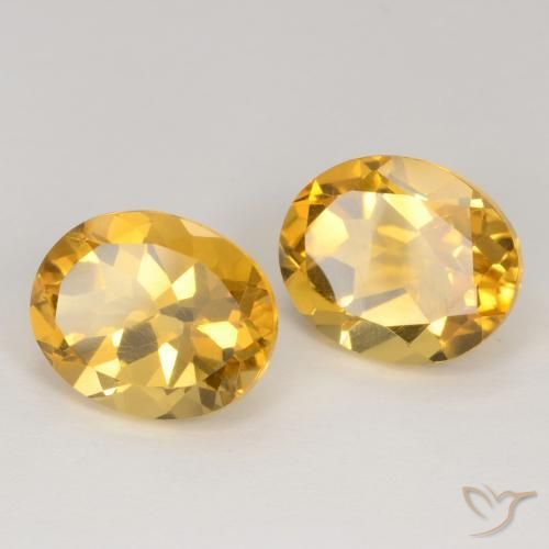 7.48 ct natürliche gold-orange Citrin-Edelsteine, Oval, VS