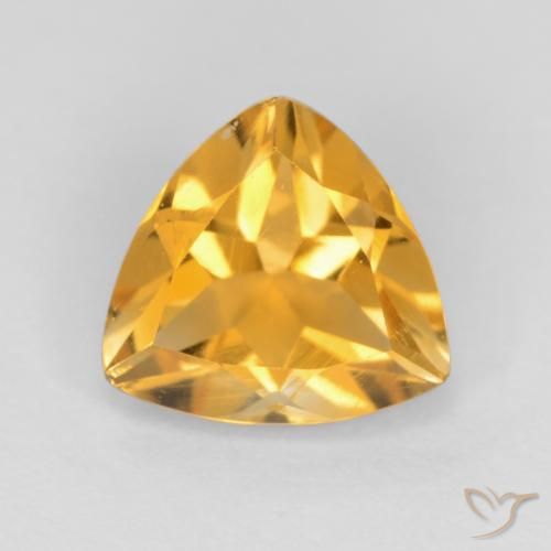 0.91ct Natürlicher gold-orange Citrin, Trillion, VS