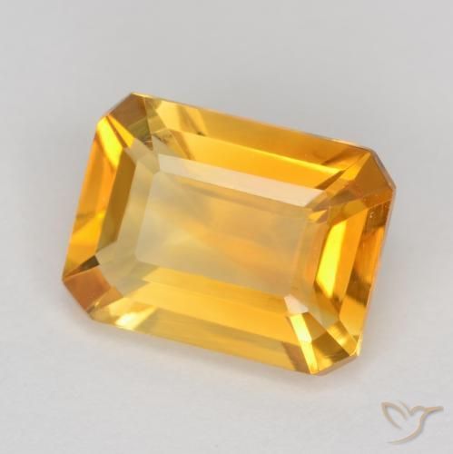 9,17 ctw natürlicher Tiefes Goldorange Citrin, Oktagonschliff, VS