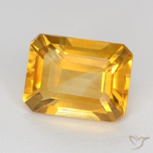 9,17 ctw natürlicher Tiefes Goldorange Citrin, Oktagonschliff, VS