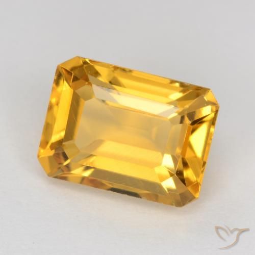 9,17 ctw natürlicher Tiefes Goldorange Citrin, Oktagonschliff, VS