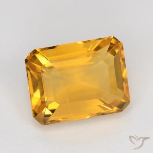 9,17 ctw natürlicher Tiefes Goldorange Citrin, Oktagonschliff, VS