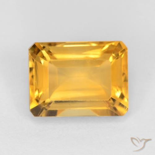1.72ct Natürlicher Dunkelgolden Citrin, Smaragdschliff, VVS-VS