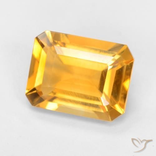 9,17 ctw natürlicher Tiefes Goldorange Citrin, Oktagonschliff, VVS-VS