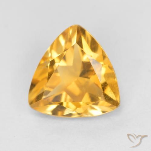 0.90ct Natürlicher Tiefes Goldorange Citrin, Trillion, VS