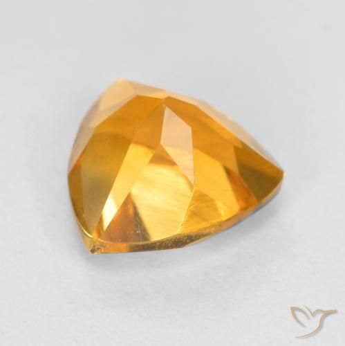 9,17 ctw natürlicher Tiefes Orange-Gold Citrin, Trillion, VS