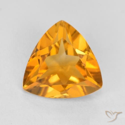 0.93ct Natürlicher Tiefes Orange-Gold Citrin, Trillion, VS