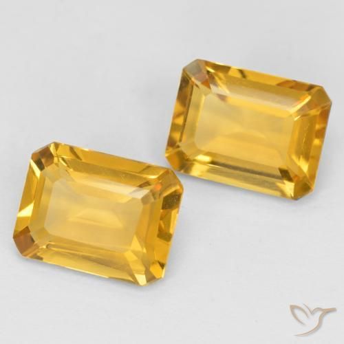 2.82 ct natürliche gold-orange Citrin-Edelsteine, Oktagonschliff, VS