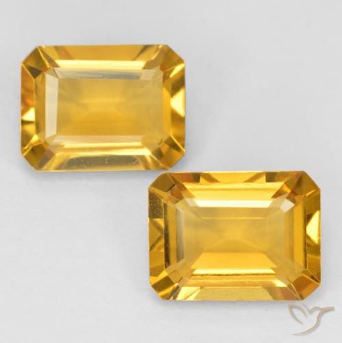 2.78ctw Natürlicher Mittelgold Citrin, Smaragdschliff, VVS-VS