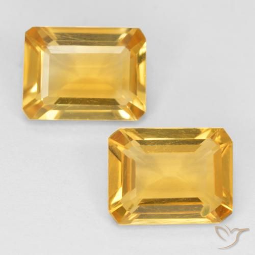 2.55ctw Natürlicher gold-orange Citrin, Smaragdschliff, VVS-VS
