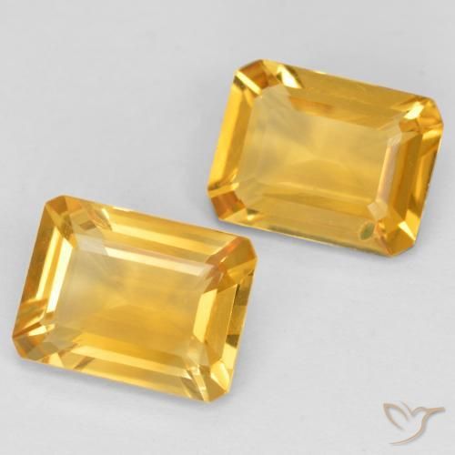 2.55 ct natürliche gold-orange Citrin-Edelsteine, Oktagonschliff, VVS-VS