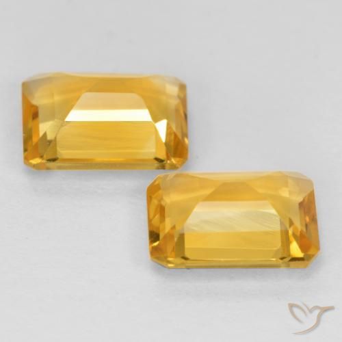 2.55 ct natürliche gold-orange Citrin-Edelsteine, Oktagonschliff, VVS-VS
