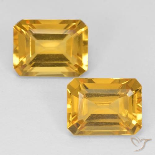 3.02ctw Natürlicher Mittelgold Citrin, Smaragdschliff, VS