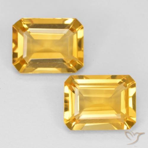 2.83ctw Natürlicher Mittelgold Citrin, Smaragdschliff, VS
