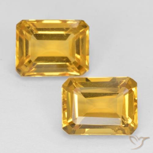 3.33ctw Natürlicher Mittel-Dunkelgold Citrin, Smaragdschliff, VS