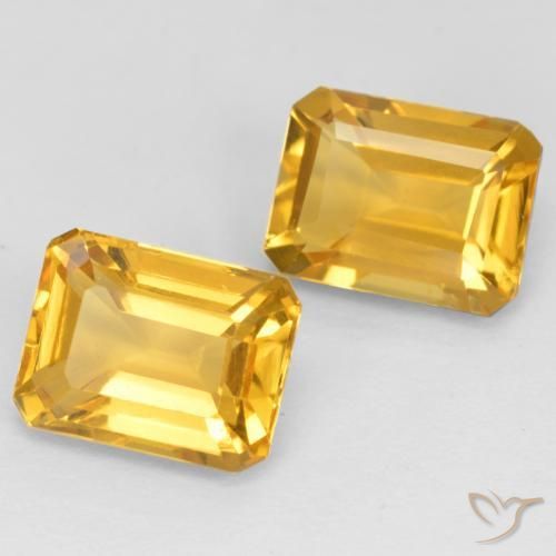 3.33 ct natürliche Mittel-Dunkelgold Citrin-Edelsteine, Oktagonschliff, VS
